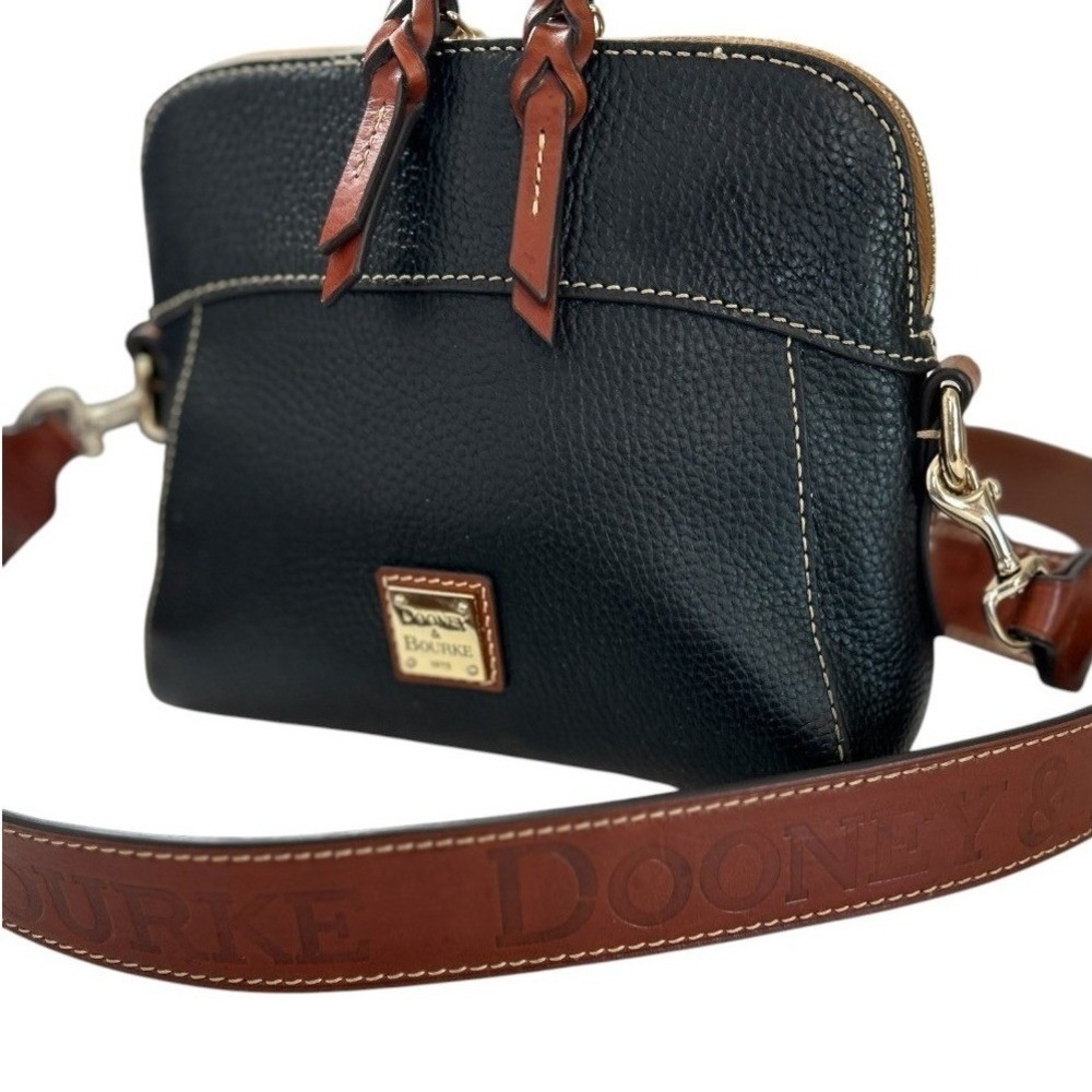 Dooney & Bourke Black Pebble Grain Cameron Crossbody w/ Guitar Strap - Picture 2 of 15